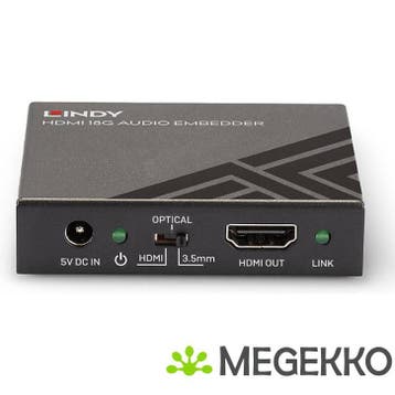 Lindy 38203 HDMI audio embedder Zwart, Verzenden