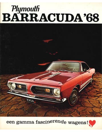 1968 PLYMOUT BARRACUDA BROCHURE NEDERLANDS, Ophalen of Verzenden