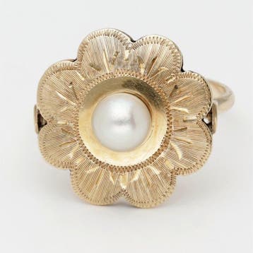 Ring - 14 karaat Geel goud Parel