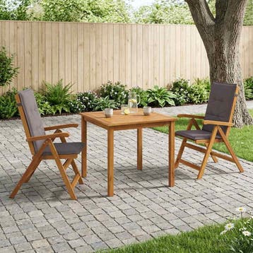 vidaXL 3-delige tuineetset Naturel Massief Acacia Hout, Verzenden, Nieuw