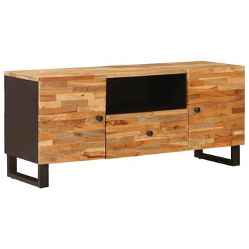 vidaXL TV Kast met plank Bruin 105 x 33 x 46 cm Massief, Verzenden, Nieuw
