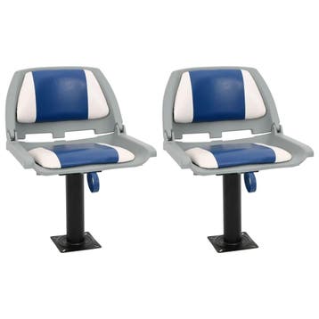 vidaXL 4-delige Bootstoelenset inklapbaar 48x51x41 cm blauw, Watersport en Boten, Verzenden, Nieuw