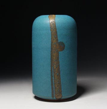 Vase - Grès, Céramique - Japon - Unai Émaillage bleu