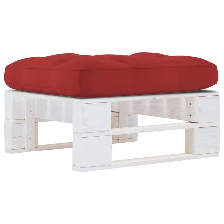 vidaXL Tuinhocker pallet geïmpregneerd grenenhout wit, Tuin en Terras, Tuinsets en Loungesets, Nieuw, Verzenden