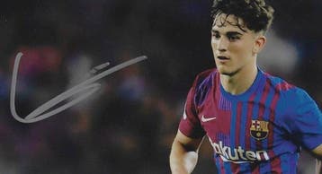 FC Barcelona - Gavi - Gesigneerde foto 20x25 cm - met, Nieuw