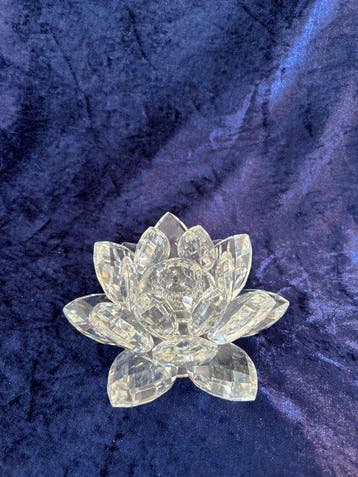 Swarovski - Beeldje - Lotusbloem Candleholder - Kristal