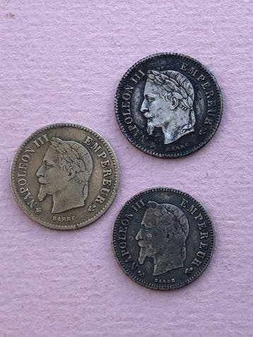 France. Napoléon III. 20 Centimes 1866-K, 1867-A et 1867-BB