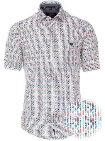 Casa Moda Overhemd Korte Mouw Surfplank Motief Blauw, Verzenden, Nieuw