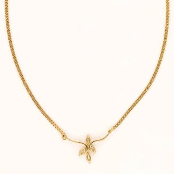 Collier - 18 carats Or jaune Diamant (Naturelle) - Marquise, Handtassen en Accessoires, Kettingen, Nieuw