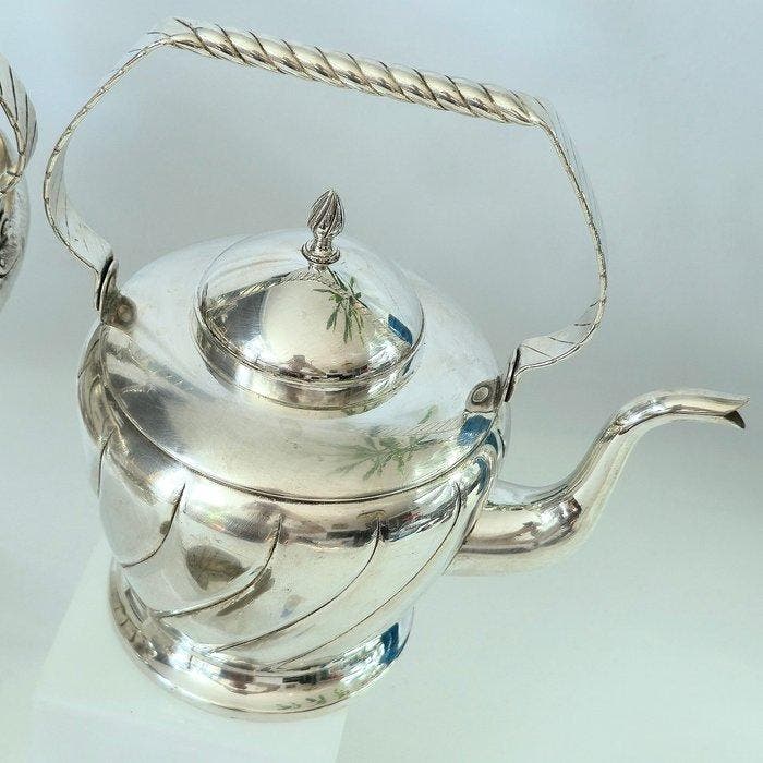 Art Deco - Service à café (4) - Plaqué(e) argent, Antiek en Kunst, Kunst | Designobjecten