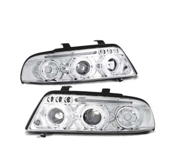 Phares Pour Audi A4 B5 99-00 Angel Eyes + Led Chromé, Verzenden