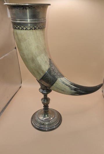 Drinkhoorn - Verzilverd, Hoorn - Cornucopia 1890-1910