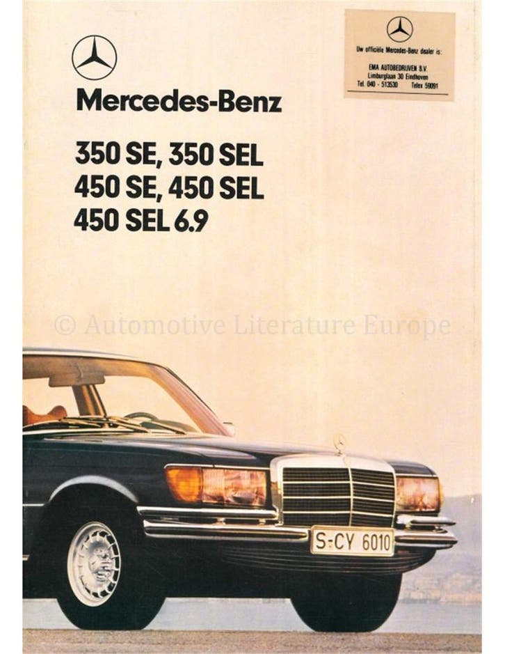 1978 MERCEDES BENZ S KLASSE BROCHURE NEDERLANDS, Livres, Autos | Brochures & Magazines