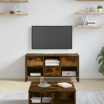 vidaXL TV Kast 100 x 36 x 49,5 cm Rook Eik Bewerkt hout, Verzenden, Nieuw