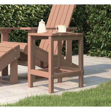 vidaXL Tuintafel Adirondack 38x38x46 cm HDPE bruin, Tuin en Terras, Verzenden, Nieuw