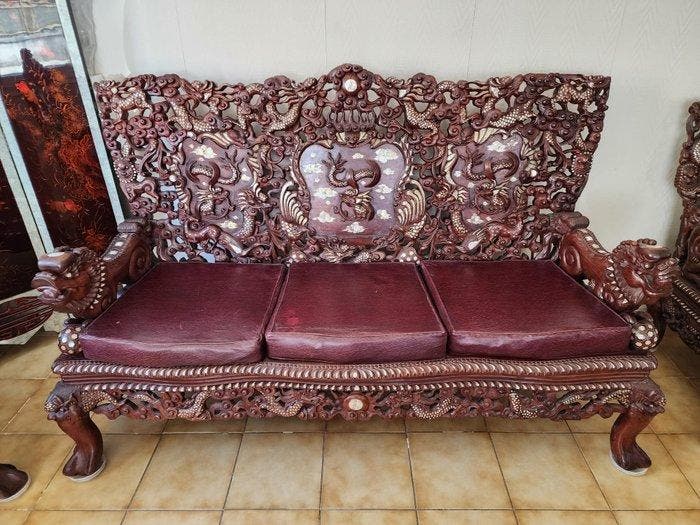 Zitgroep - Hout - Vietnam - salonstijl, Antiek en Kunst, Antiek | Overige Antiek