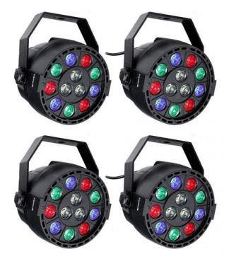 Ibiza Light 4x 12W RGBW LED PAR Spots 3-in-1 Wash Effect DMX, Musique & Instruments, Lumières & Lasers