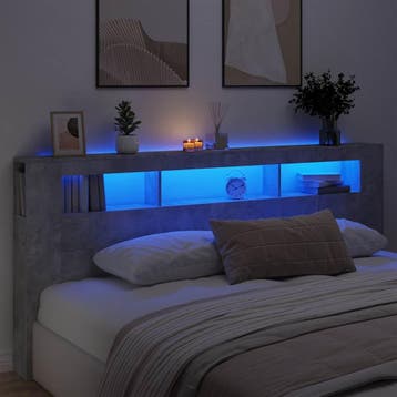 vidaXL Hoofdeinde met LED 220x18,5x103,5 cm bewerkt hout, Verzenden, Nieuw