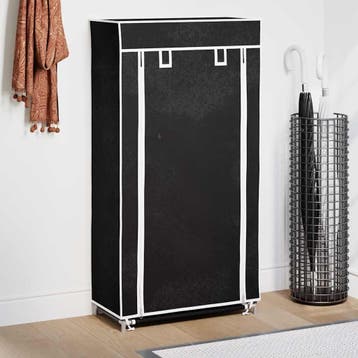 vidaXL Schoenenkast met hoes 58x28x106 stof zwart, Verzenden