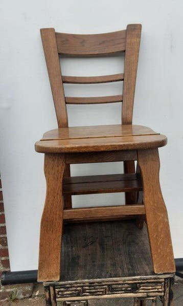 Trapje - Hout - Stool - Library steps, Antiek en Kunst