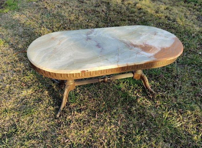 Middentafel - Onyx, Verguld messing, Antiek en Kunst, Curiosa en Brocante
