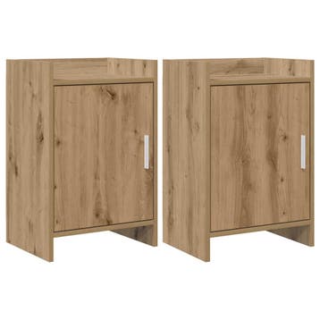 vidaXL Nachttafels 2 st Artisanaal eiken 40 x 30 x 60 cm, Huis en Inrichting, Slaapkamer | Nachtkastjes, Verzenden, Nieuw