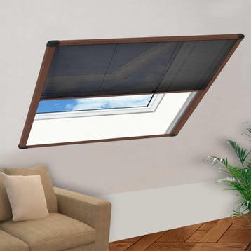 vidaXL Raamhor plissé 120x120 cm aluminium bruin, Verzenden, Nieuw