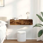 vidaXL Wandschap met lades 80x33x17 cm bewerkt hout gerookt, Verzenden, Nieuw