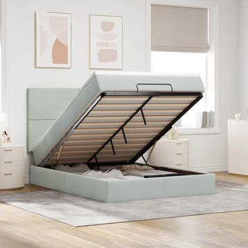 vidaXL Ottoman bed met matrassen 140x200cm fluweel, Verzenden