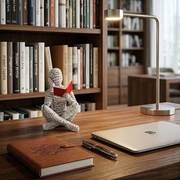 1pc Abstract Letter for Man Reading - Beeldje - Sitting