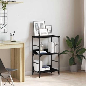 vidaXL Boekenplank Zwart Eiken 50 x 33 x 82 cm Bewerkt hout, Verzenden, Nieuw