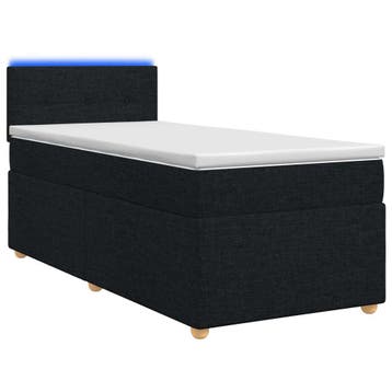 vidaXL Boxspringbed met matras met hoofdeinde Zwart 90 x 190, Maison & Meubles, Verzenden