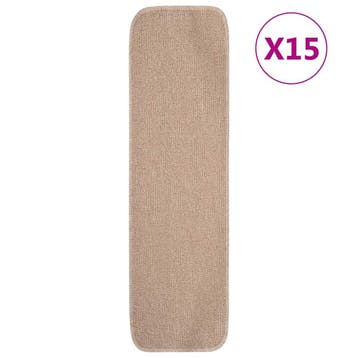 vidaXL Trapmatten 15 st anti-slip rechthoekig 75x20 cm beige, Verzenden
