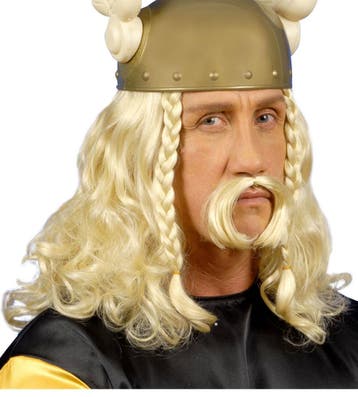 Pruik Viking Met Snor, Verzenden, Nieuw