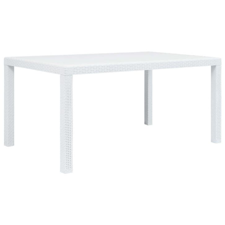 vidaXL Tuintafel 150x90x72 cm rattan-look kunststof wit, Tuin en Terras, Tuintafels, Nieuw, Verzenden