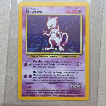Pokémon - 2 Card - Ninetales, Mewtwo 12/102 + 10/102 Foil -, Nieuw