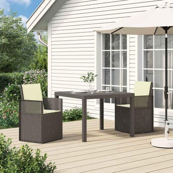 vidaXL Tuin Eettafel Set 3 st Lichtgrijs en Crème PP, Tuin en Terras, Verzenden, Nieuw