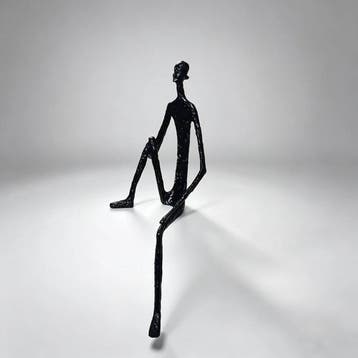 sculptuur, The Meditative Man - 26 cm - IJzer