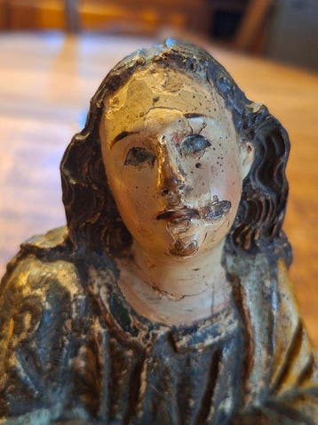 sculptuur, Saint Marie Madelaine - 22,5 cm - Polychroom hout