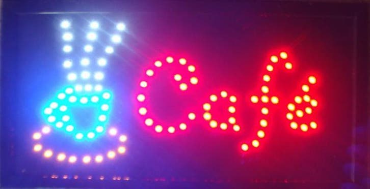 Cafe koffie lamp LED verlichting reclame bord lichtbak #L, Huis en Inrichting, Lampen | Overige, Nieuw, Verzenden