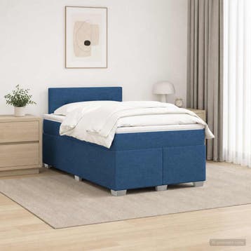 vidaXL Boxspringbed met matras en LED Blauw 120 x 200 cm, Verzenden, Nieuw