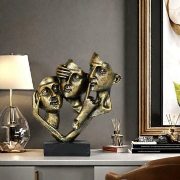 sculptuur, European Abstract Figure Statue – Elegant Resin
