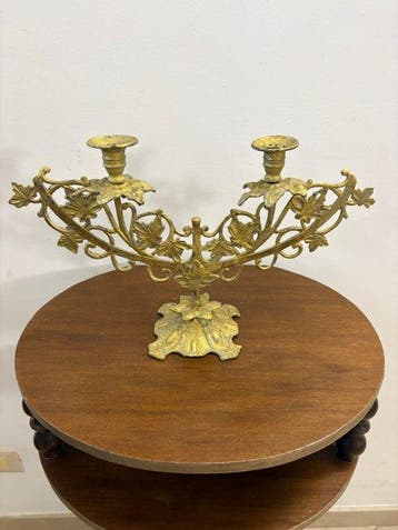 Kaarsenhouder - Verguld messing - Antico Candeliere