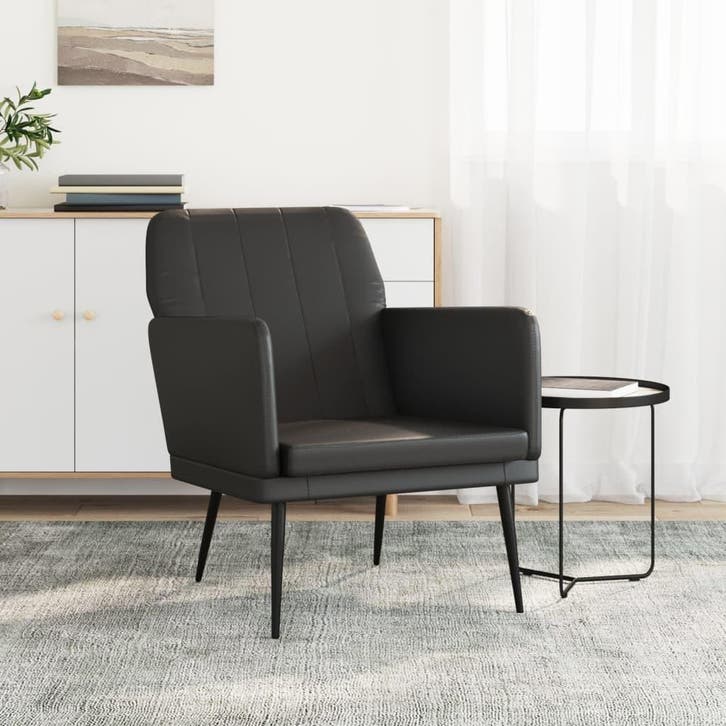 vidaXL Fauteuil 61x78x80 cm kunstleer zwart, Maison & Meubles, Fauteuils, Envoi