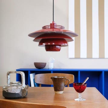 Dyberg Larsen - Plafondlamp - EJKA 38 Hanger - Donkerrood -, Antiek en Kunst, Antiek | Meubels | Stoelen en Sofa's