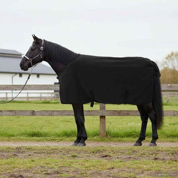vidaXL Paardendeken Zwart 115 cm Polyester Fleece, Verzenden, Nieuw