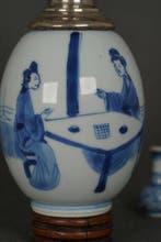 Kangxi (1662-1722) - Pot - Twee Go-spelende dames in een