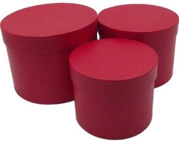 Bloemendoos Set van 3 luxe rond Rood flowerbox cadeau doos, Nieuw