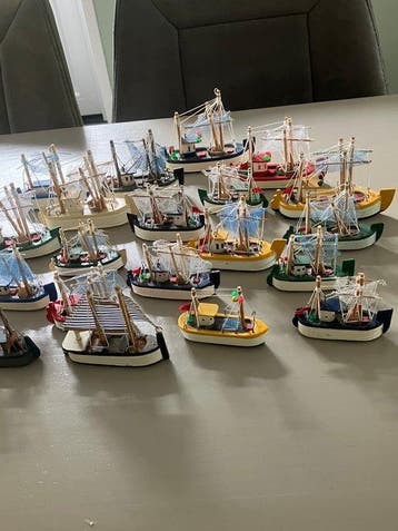 Objets maritimes (20) - vissersschepen 20 stuks - Bois