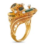Ring - 18 karaat 18K geelgoud ring met 0,30 ct diamant en, Handtassen en Accessoires, Ringen, Nieuw